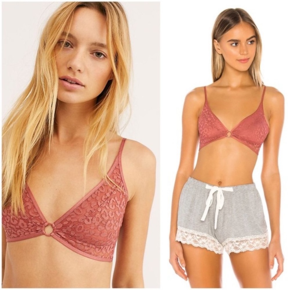 Free People Toni Bralette in Pink NWT
